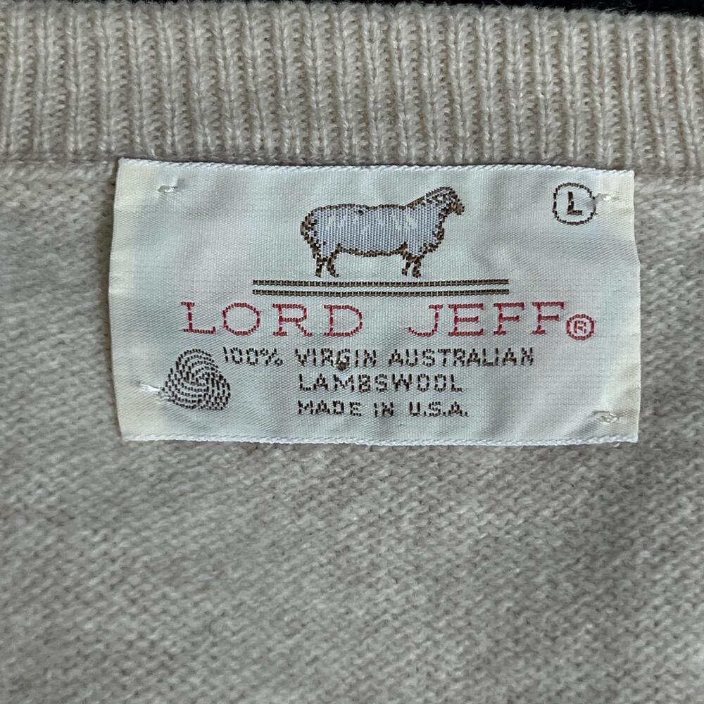 Vintage Lord Jeff Wool Sweater Mens Large Ombre Stripe Merino USA Lambswool 70s - Picture 3 of 6